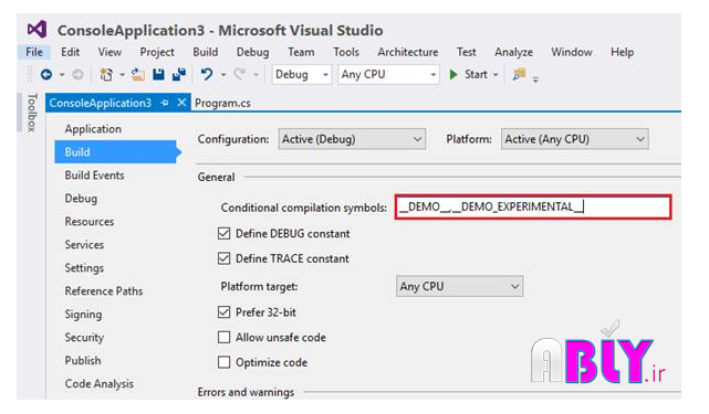 c sharp in vs 2015