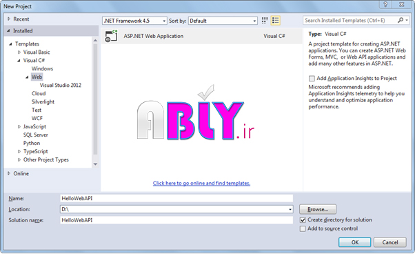 create stand alone web api project