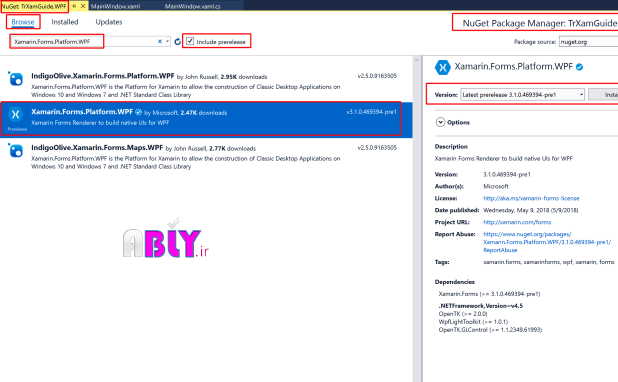 install xamarinform