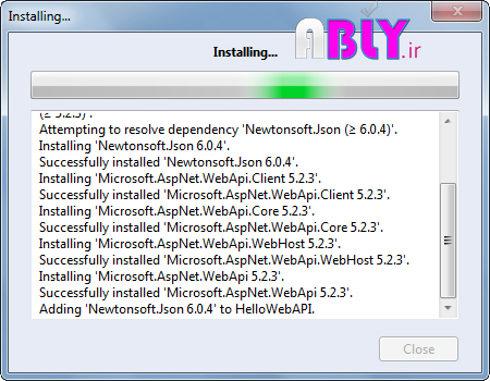 license agreement install webapi package