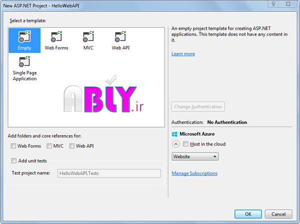 stand alone webapi project template